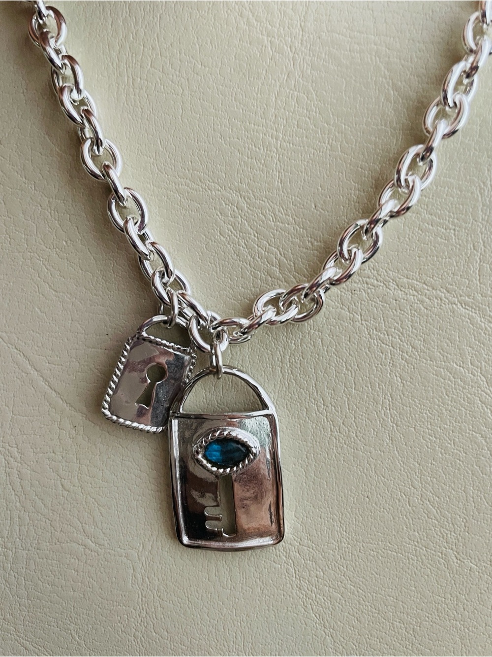 Chan Luu Silver-Tone Link Necklace with Eye and Tag Charms - Picture 10 of 10